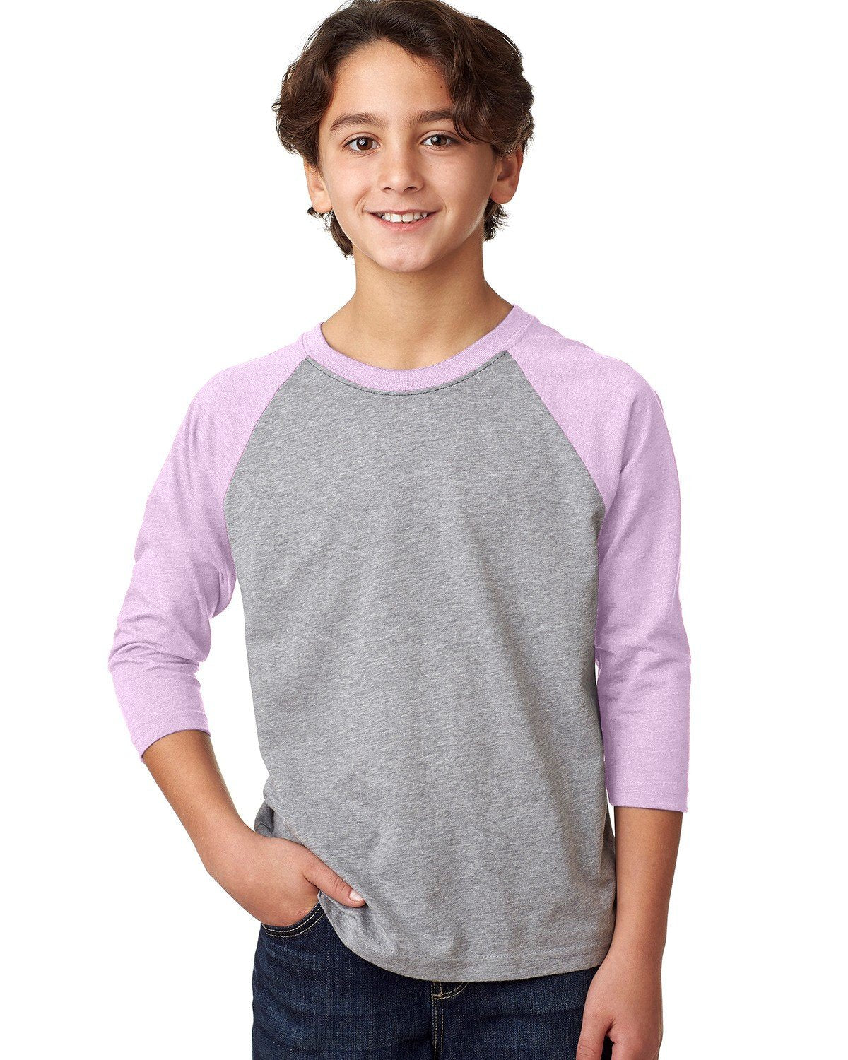 3352-Next Level Apparel-LILAC/ D HTR GRY-Next Level Apparel-T-Shirts-1