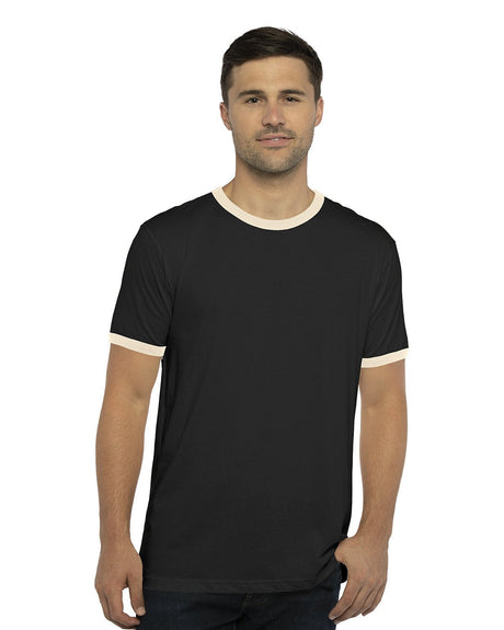 3604-Next Level Apparel-BLACK/ NATURAL-Next Level Apparel-T-Shirts - Threadsy