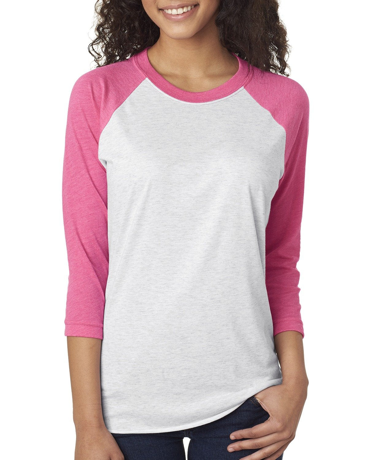 6051 - Next Level Apparel - VT PINK/ HTR WHT - Next Level Apparel - T - Shirts - 1