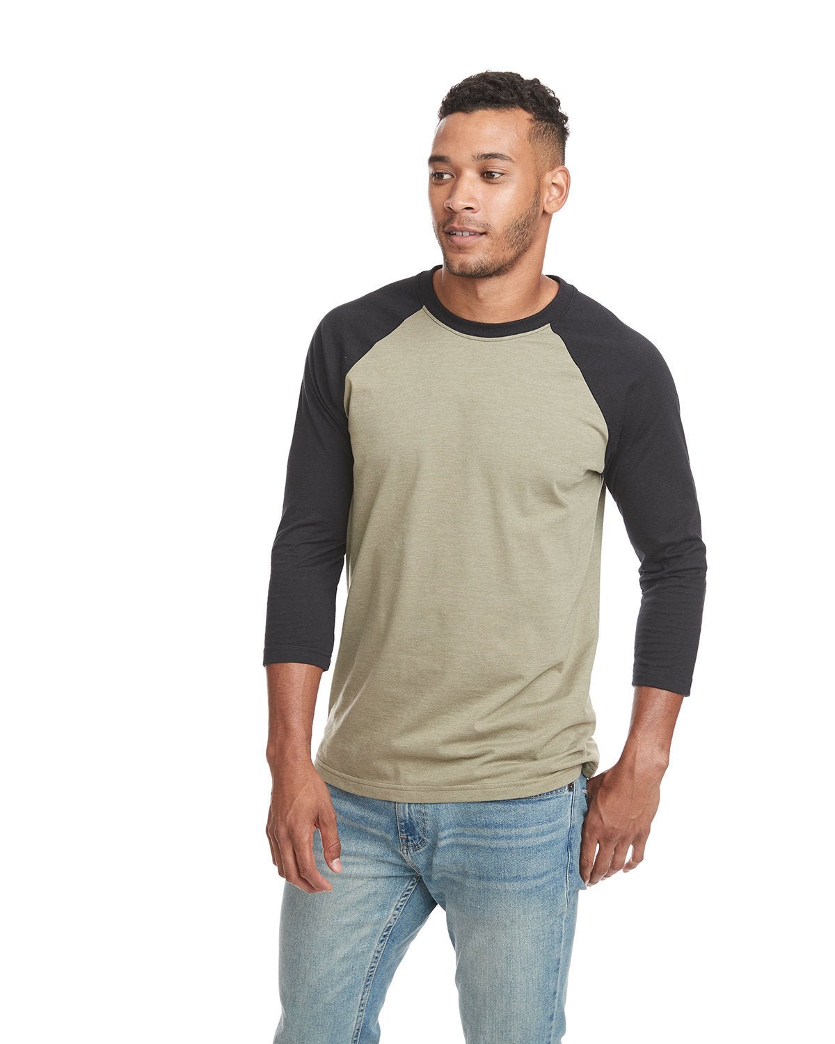 6251-Next Level Apparel-BLACK/ OLIVE-Next Level Apparel-T-Shirts-1