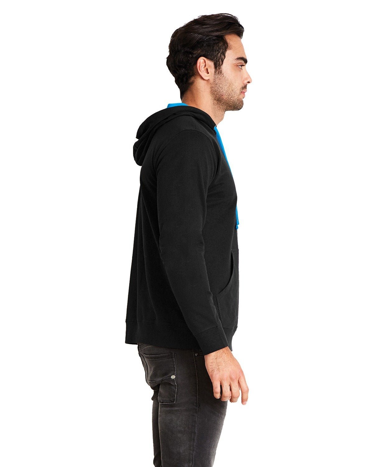 9301-Next Level Apparel-BLACK/ TURQUOISE-Next Level Apparel-Sweatshirts-3