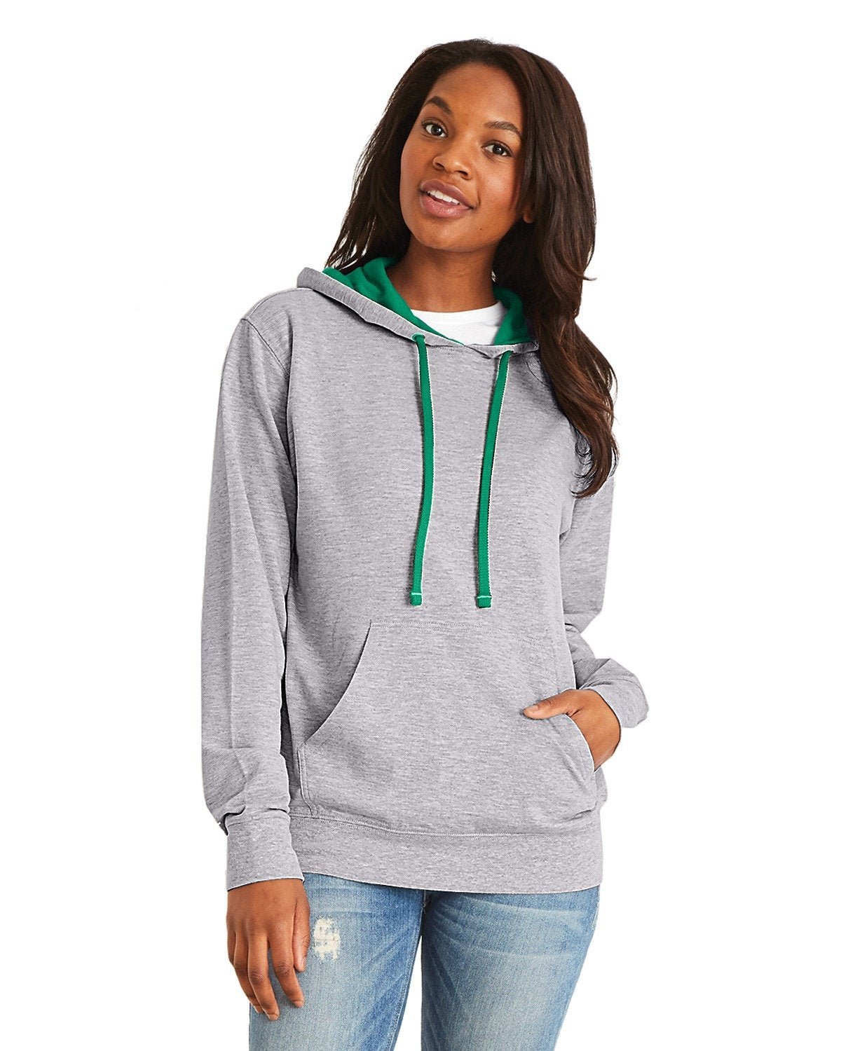 9301-Next Level Apparel-HTHR GRY/ KL GRN-Next Level Apparel-Sweatshirts-1