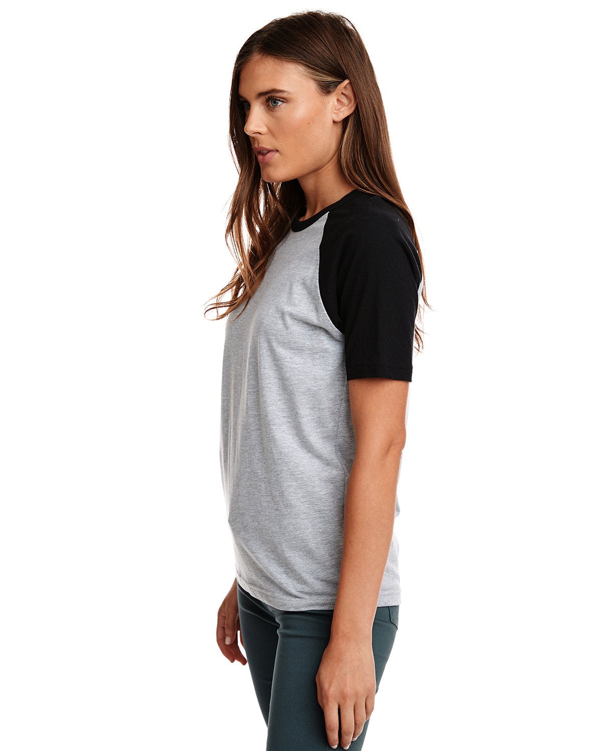 N3650-Next Level Apparel-BLACK/ HTHR GRAY-Next Level Apparel-T-Shirts-3