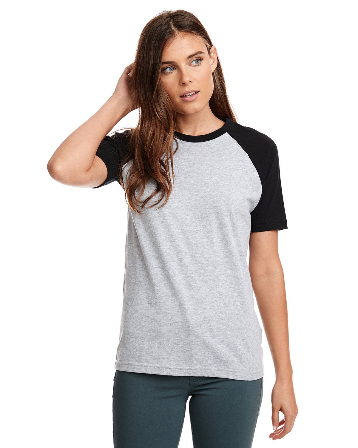 N3650-Next Level Apparel-BLACK/ HTHR GRAY-Next Level Apparel-T-Shirts-1