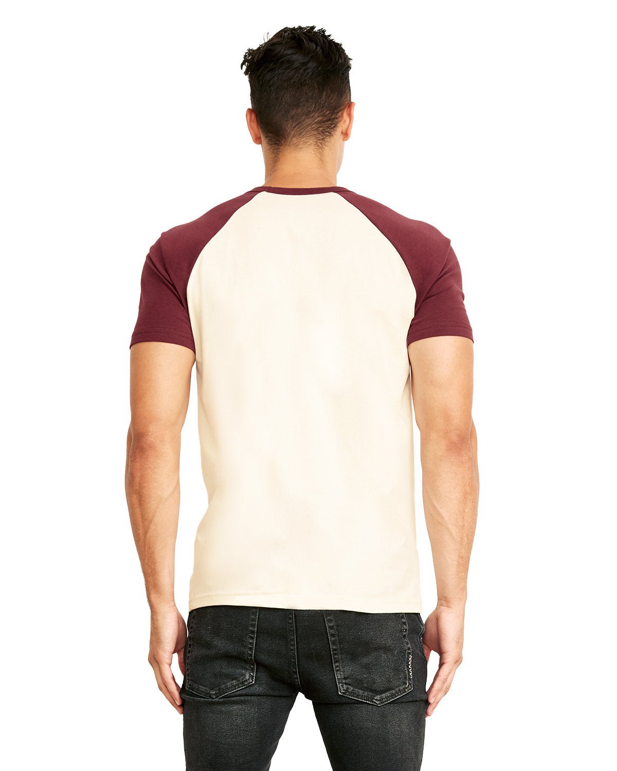 N3650-Next Level Apparel-MAROON/ NATURAL-Next Level Apparel-T-Shirts-2