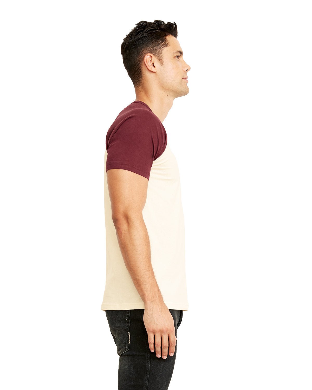 N3650-Next Level Apparel-MAROON/ NATURAL-Next Level Apparel-T-Shirts-3