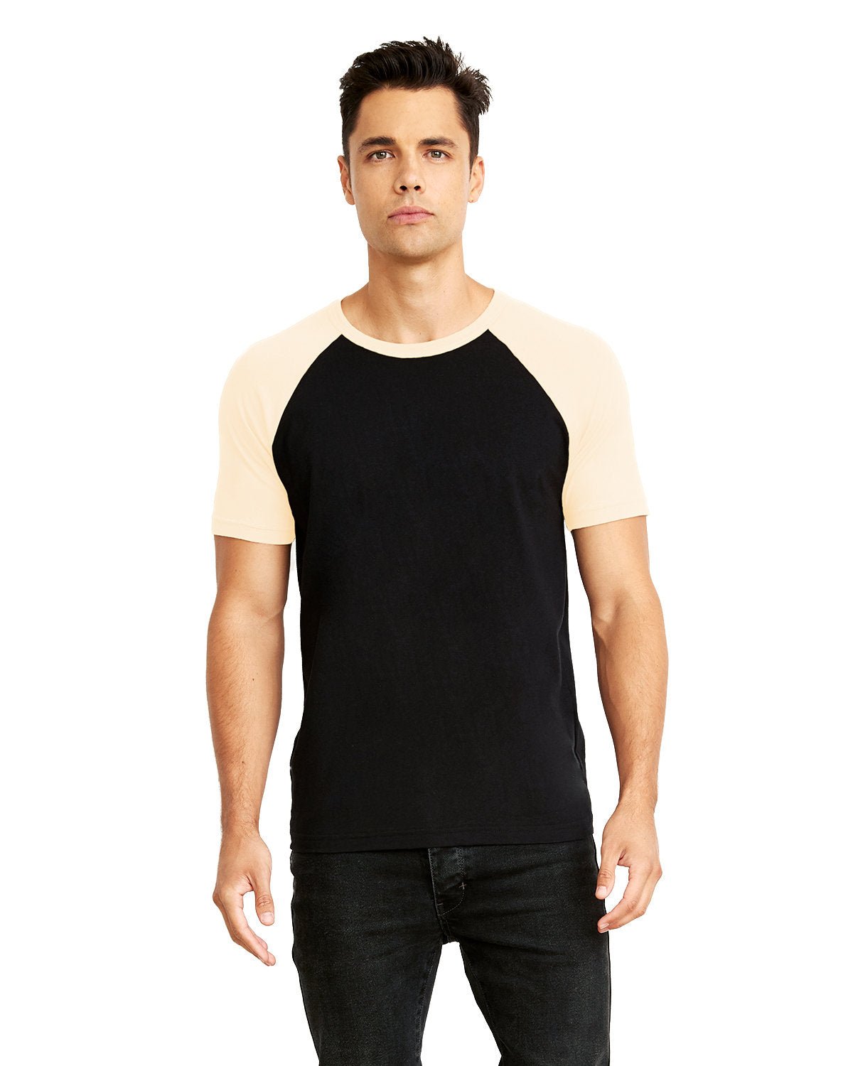 N3650-Next Level Apparel-NATURAL/ BLACK-Next Level Apparel-T-Shirts-1