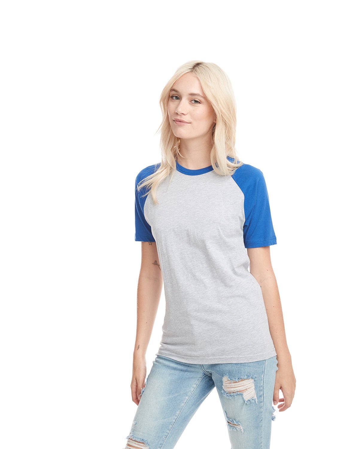 N3650-Next Level Apparel-ROYAL/ HTHR GRAY-Next Level Apparel-T-Shirts-1