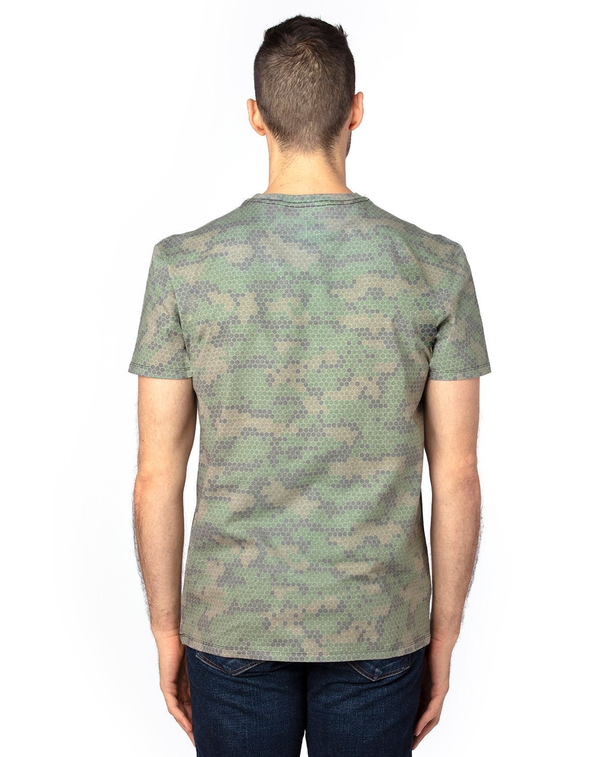 100A-Threadfast Apparel-GREEN HEX CAMO-Threadfast Apparel-T-Shirts-2