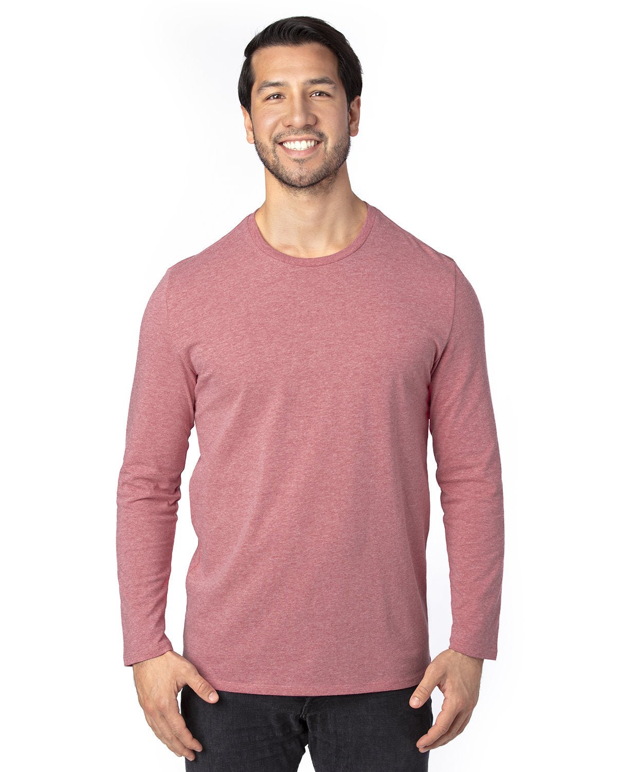 100LS-Threadfast Apparel-MAROON HEATHER-Threadfast Apparel-T-Shirts-1