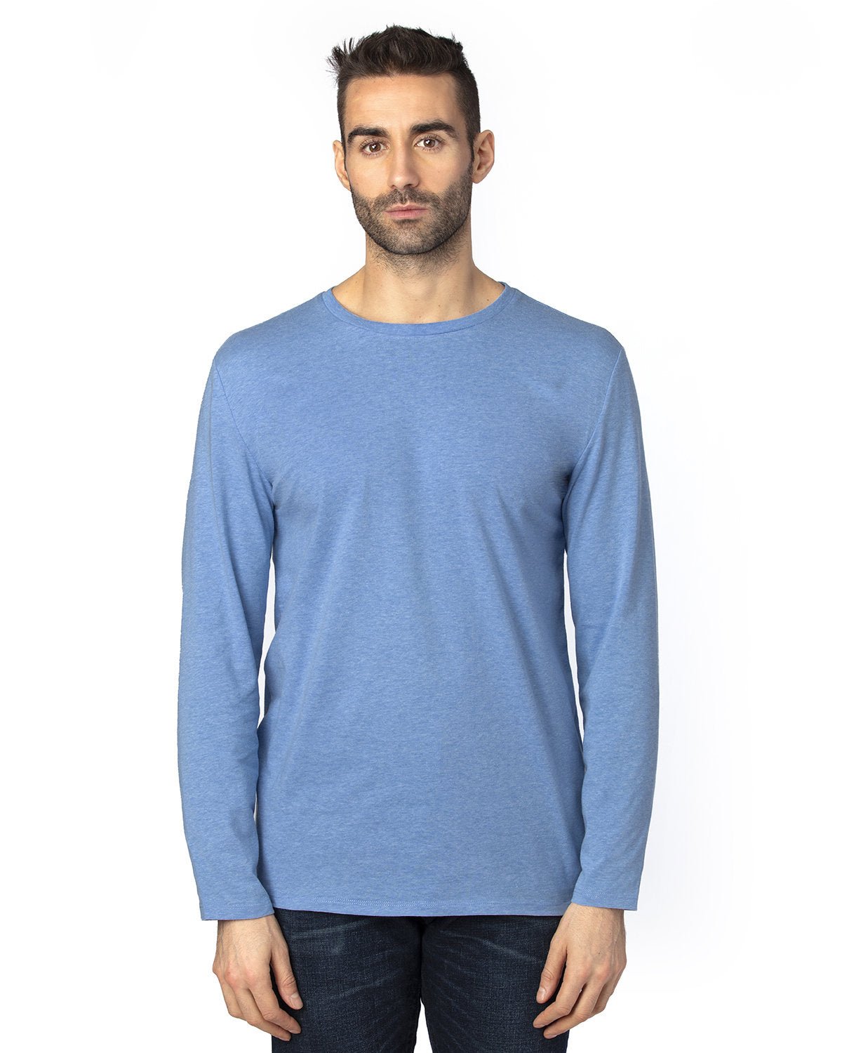 100LS-Threadfast Apparel-ROYAL HEATHER-Threadfast Apparel-T-Shirts-1