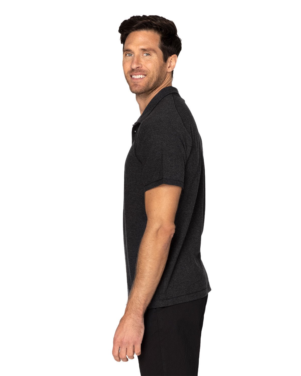 382PL-Threadfast Apparel-BLACK HEATHER-Threadfast Apparel-Polos-3