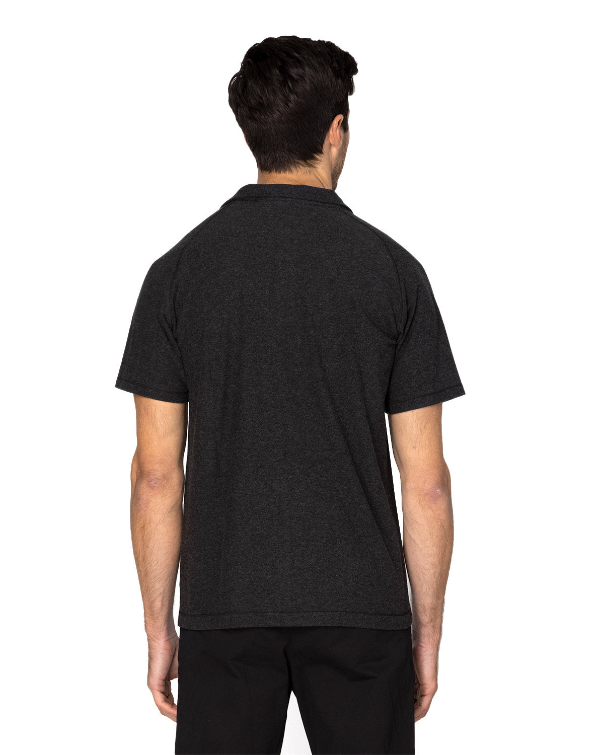 382PL-Threadfast Apparel-BLACK HEATHER-Threadfast Apparel-Polos-2