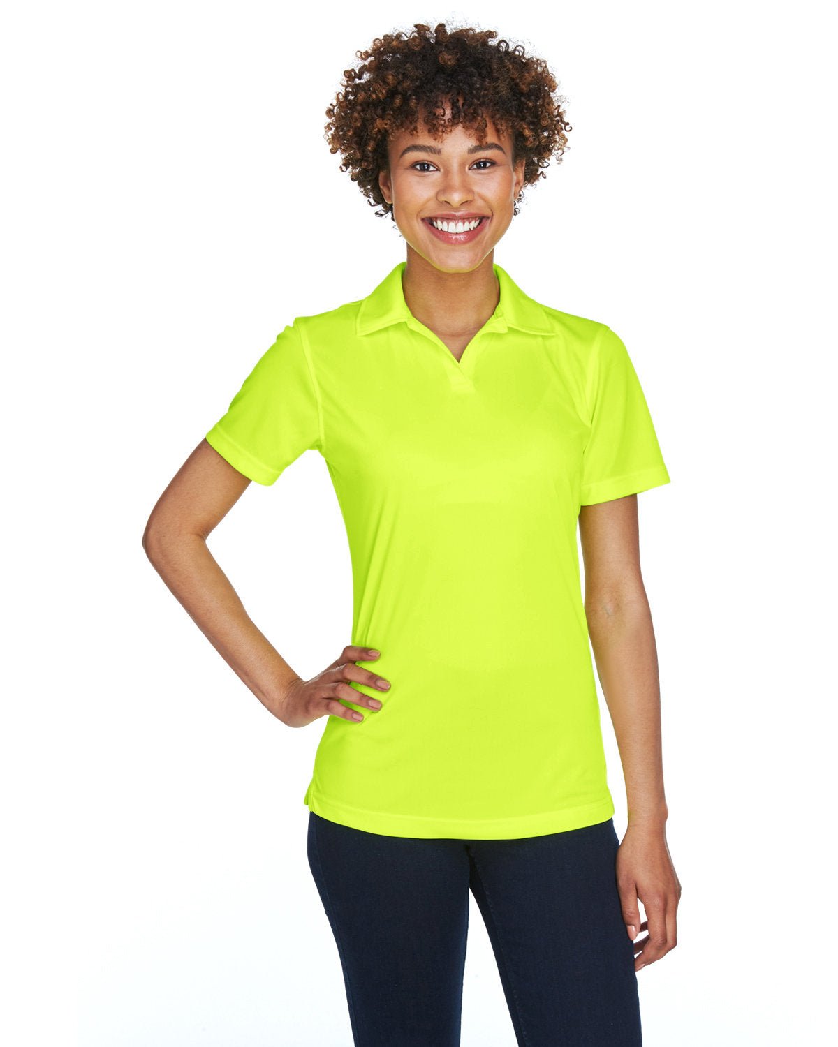 8425L-UltraClub-BRIGHT YELLOW-UltraClub-Polos-1