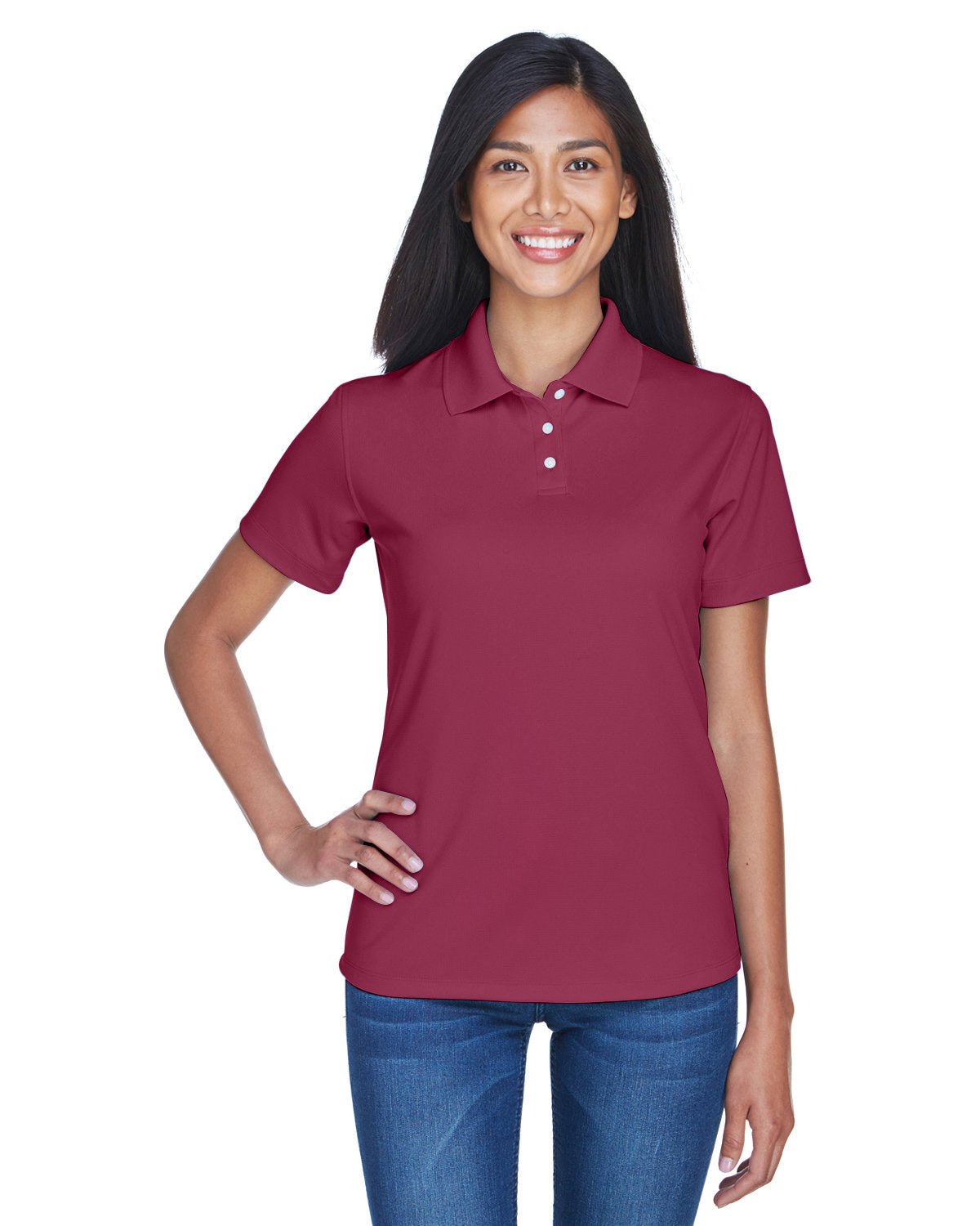 8445L-UltraClub-MAROON-UltraClub-Polos-1