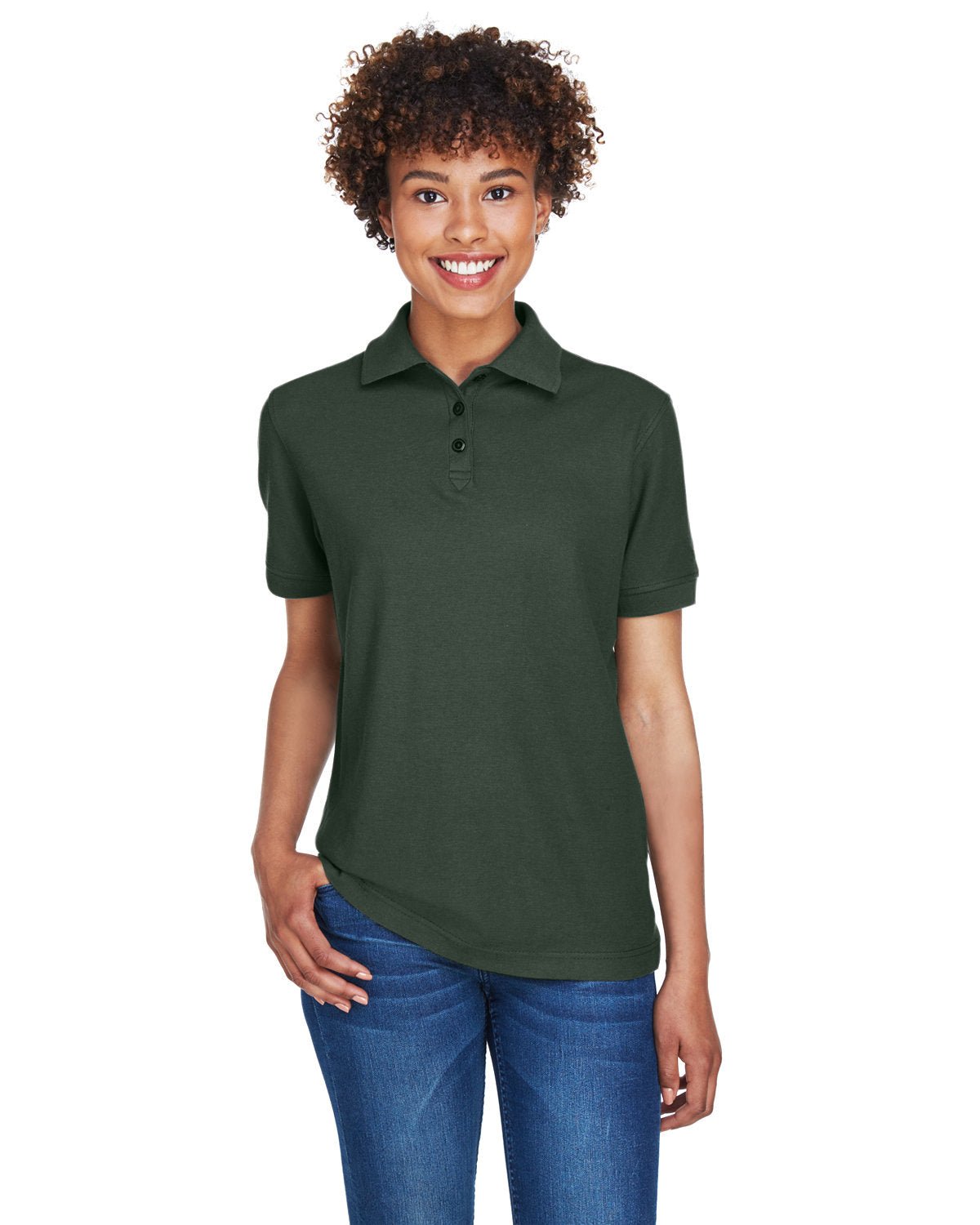 8541-UltraClub-FOREST GREEN-UltraClub-Polos-1