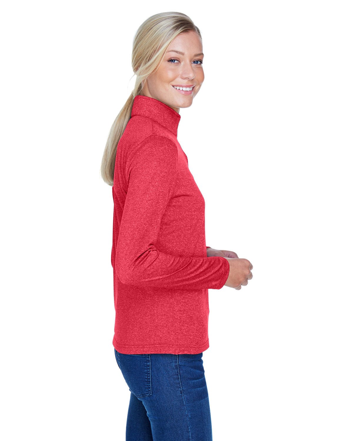 8618W-UltraClub-RED HEATHER-UltraClub-Knits and Layering-3