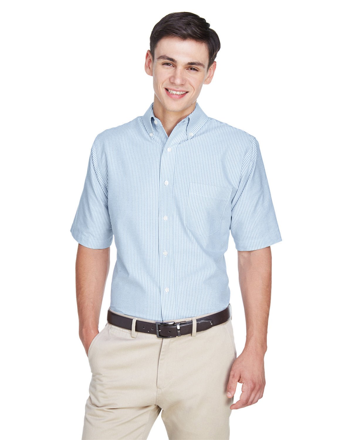 8972-UltraClub-BLUE/ WHITE-UltraClub-Woven Shirts-1