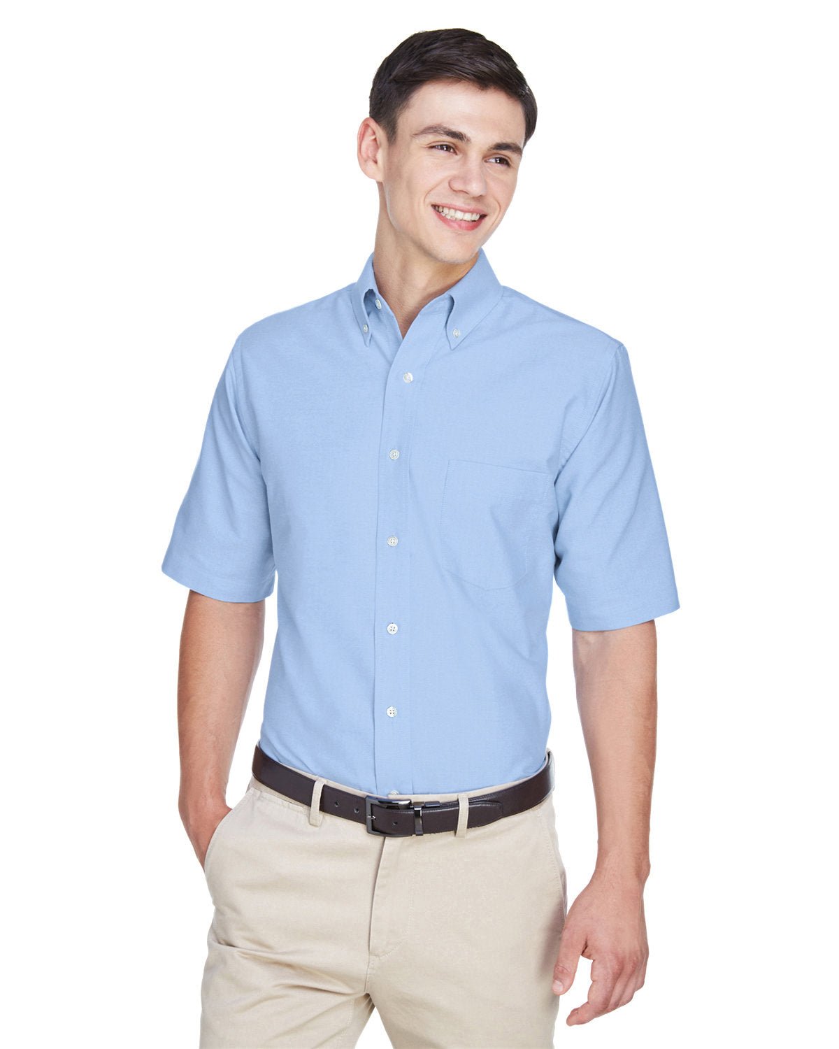 8972-UltraClub-LIGHT BLUE-UltraClub-Woven Shirts-1