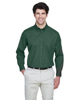 8975-UltraClub-FOREST GREEN-UltraClub-Woven Shirts-1