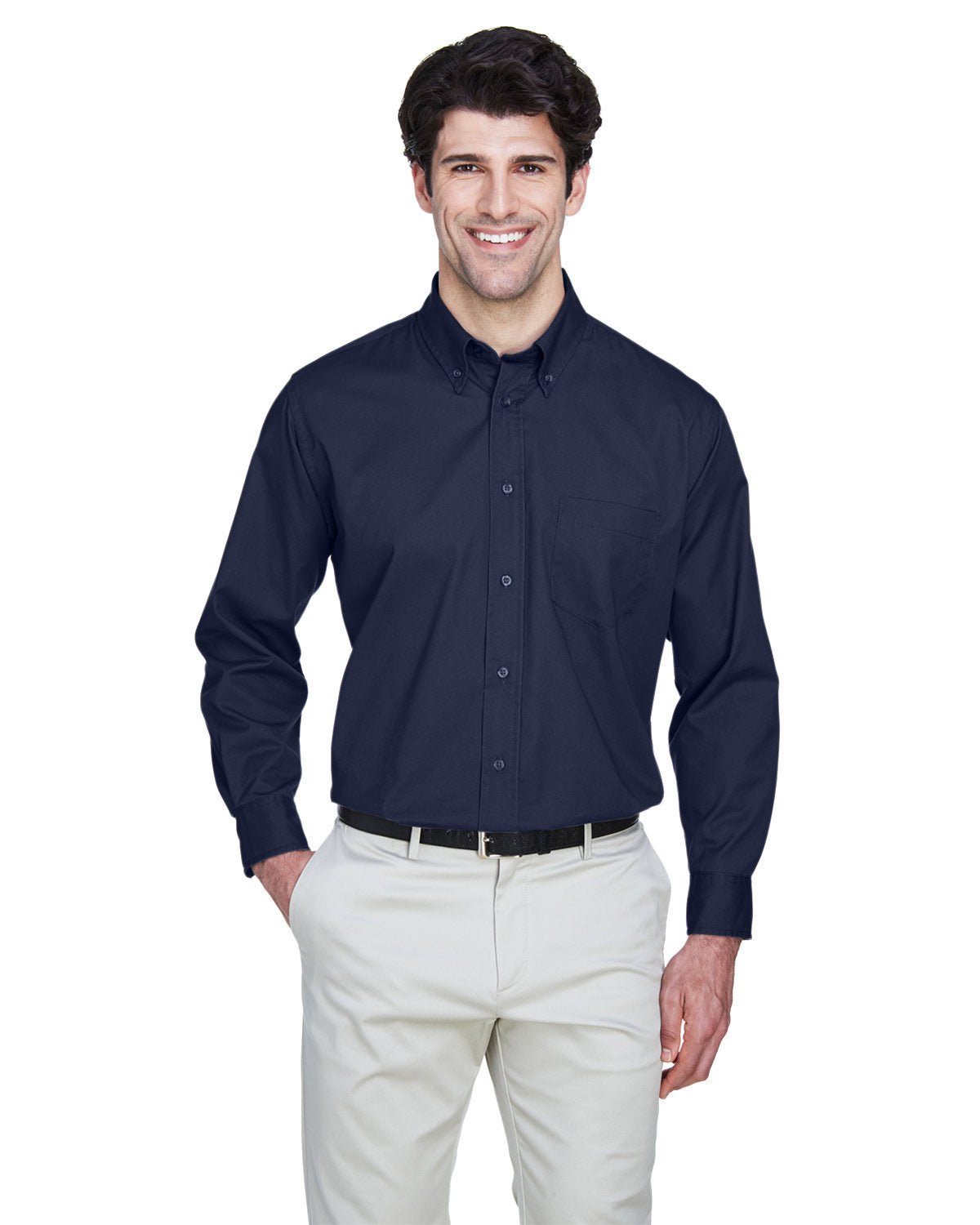 8975-UltraClub-NAVY-UltraClub-Woven Shirts-1