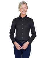 8976-UltraClub-BLACK-UltraClub-Woven Shirts-1