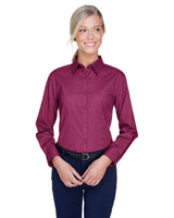 8976-UltraClub-WINE-UltraClub-Woven Shirts-1