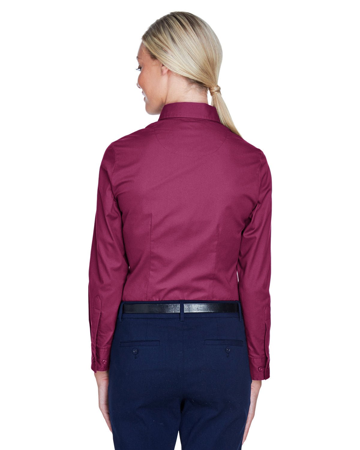 8976-UltraClub-WINE-UltraClub-Woven Shirts-2