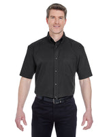 8977-UltraClub-BLACK-UltraClub-Woven Shirts-1