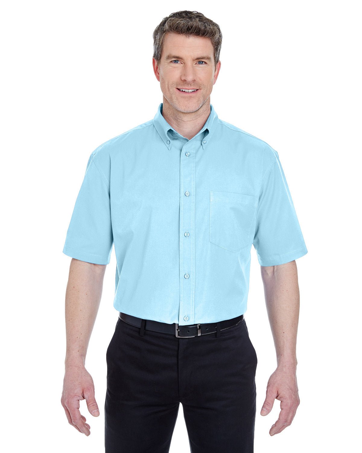 8977-UltraClub-SKY BLUE-UltraClub-Woven Shirts-1