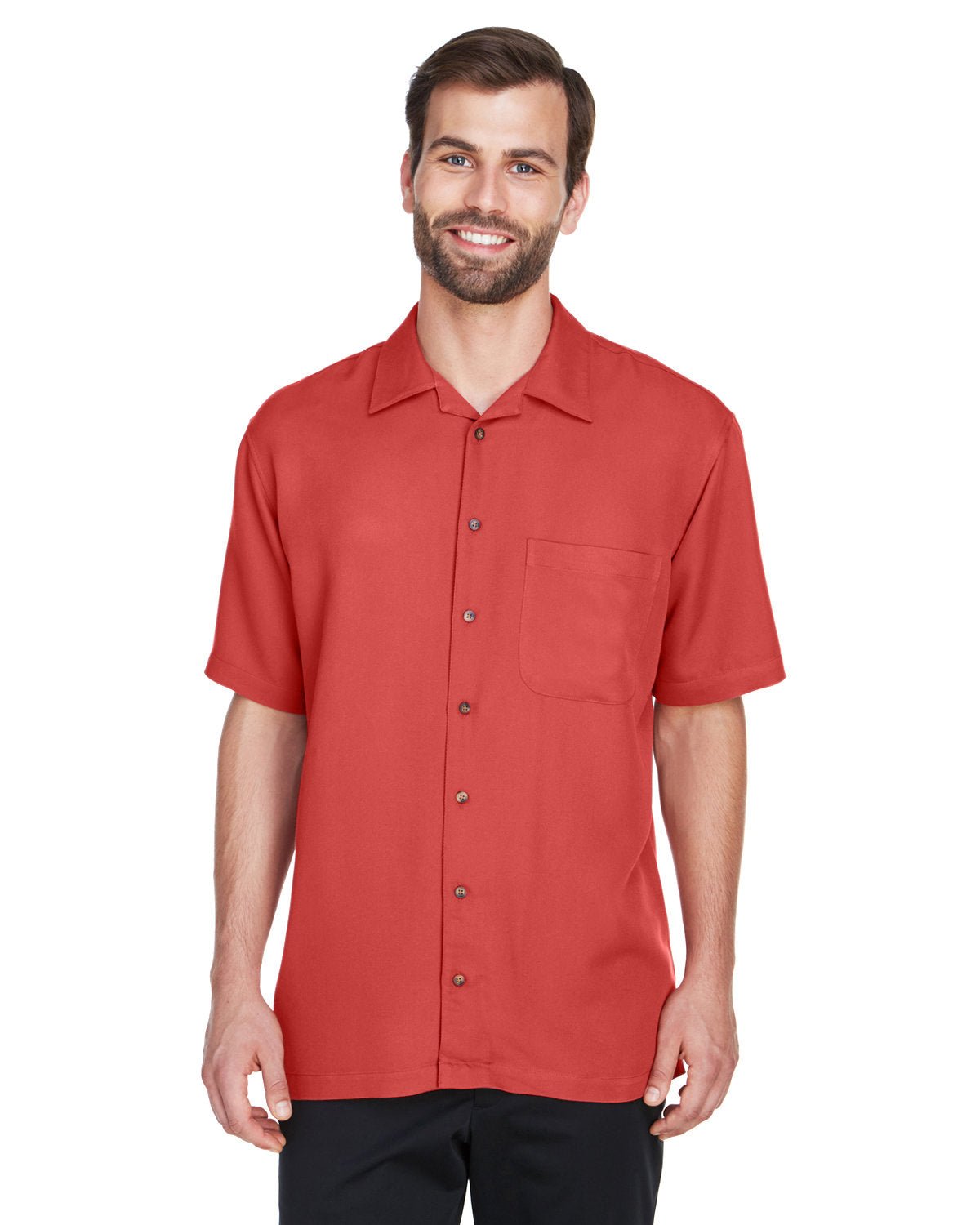 8980-UltraClub-BRICK-UltraClub-Woven Shirts-1